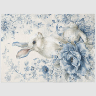 Seda Conejo de porcelana de dos pañuelos de papel