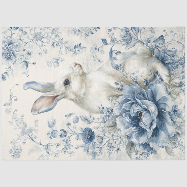 Seda Conejo de porcelana de dos pañuelos de papel (Anverso)