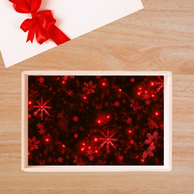 Seda Copos de nieve con papel de fondo rojo (Snowflakes with Red Background Tissue Paper)