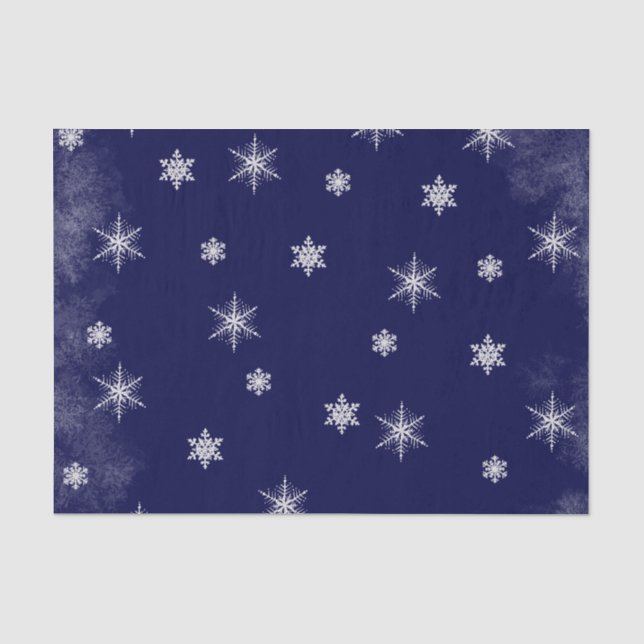 Seda Copos de nieve en el papel WRAP 01-TISSUE Grunge a (Anverso)