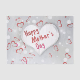 Seda Corazón de papel 3D del Día de la Madre Feliz
