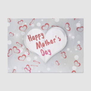 Seda Corazón de papel 3D del Día de la Madre Feliz