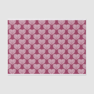 Seda Corazón ornamental en papel de tejidos de Borgoña
