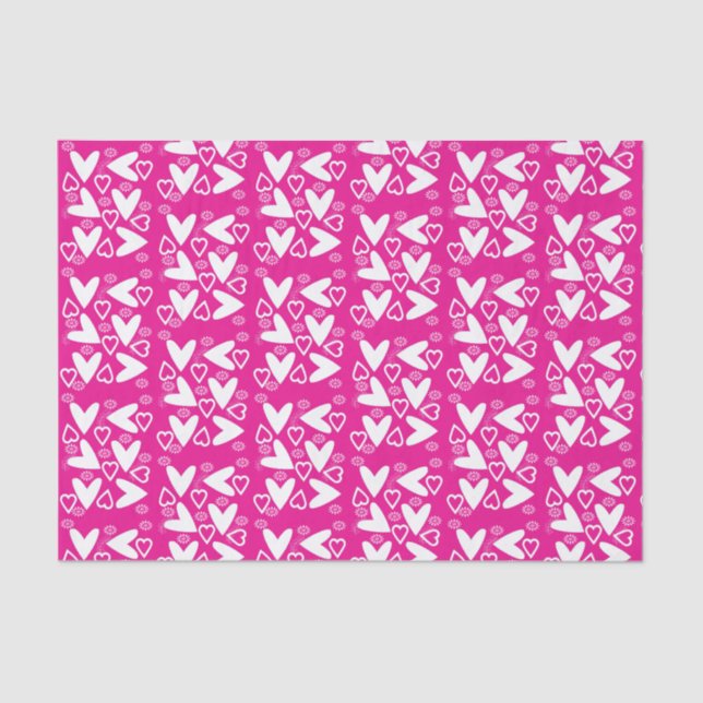 Seda Corazones blancas de papel de tejidos el día de Sa (Anverso)