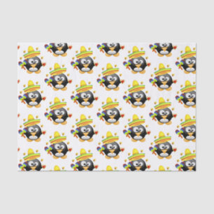 Seda Corazones de pingüino de papel de tejido el día de