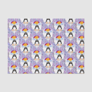 Seda Corazones de pingüino de papel de tejido el día de
