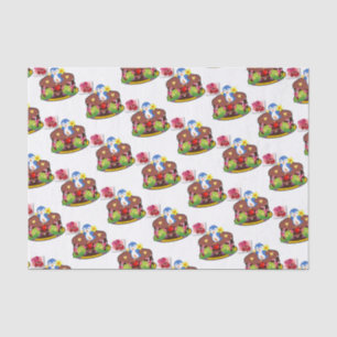 Seda Corazones de pingüino de papel de tejido el día de