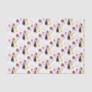 Seda Corazones de pingüino de papel de tejido el día de