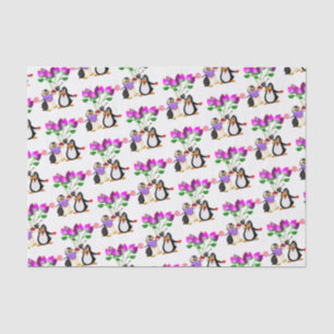 Seda Corazones de pingüino de papel de tejido el día de