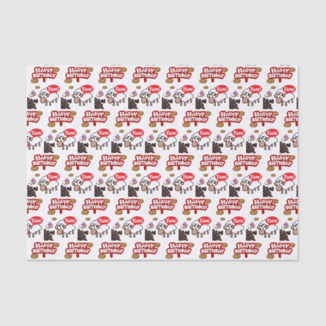 Seda Cordero de papel de cumpleaños feliz (Anverso)