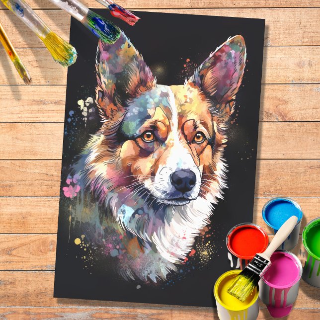Seda Corgi en acuarela 2 papel de descomposición (Subido por el creador)