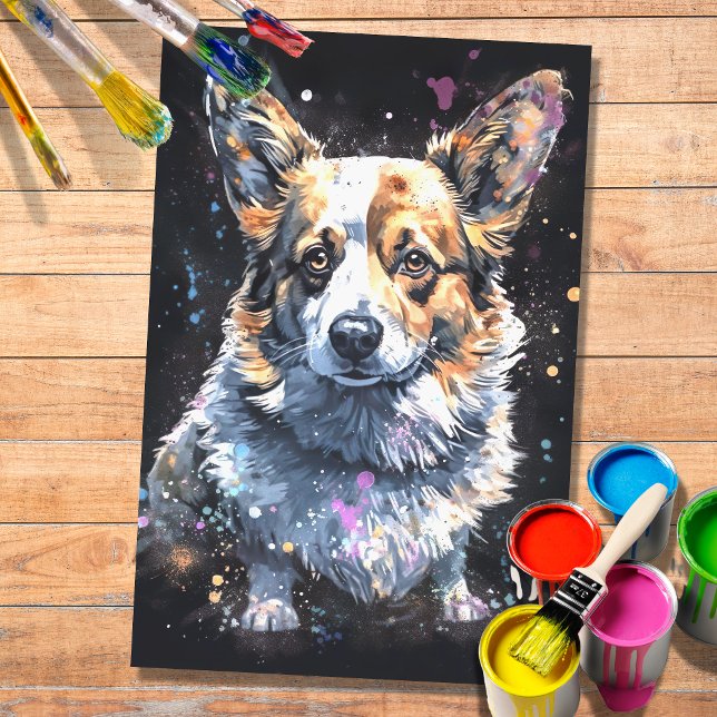 Seda Corgi en acuarela 3 Papel de descomposición (Subido por el creador)