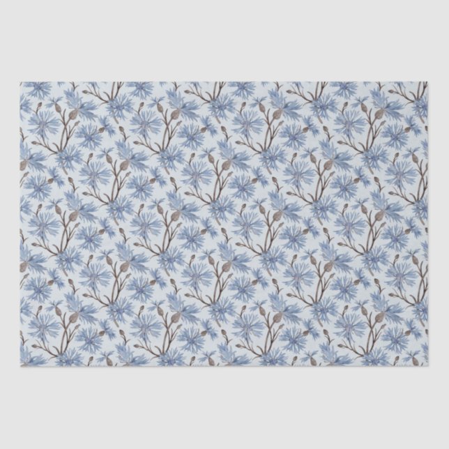 Seda Cornflowers (Pewter/Platinum) - Papel de tejidos (Anverso)