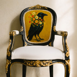 Seda Crow Con Papel De Tejido De Flores Para La Descomp