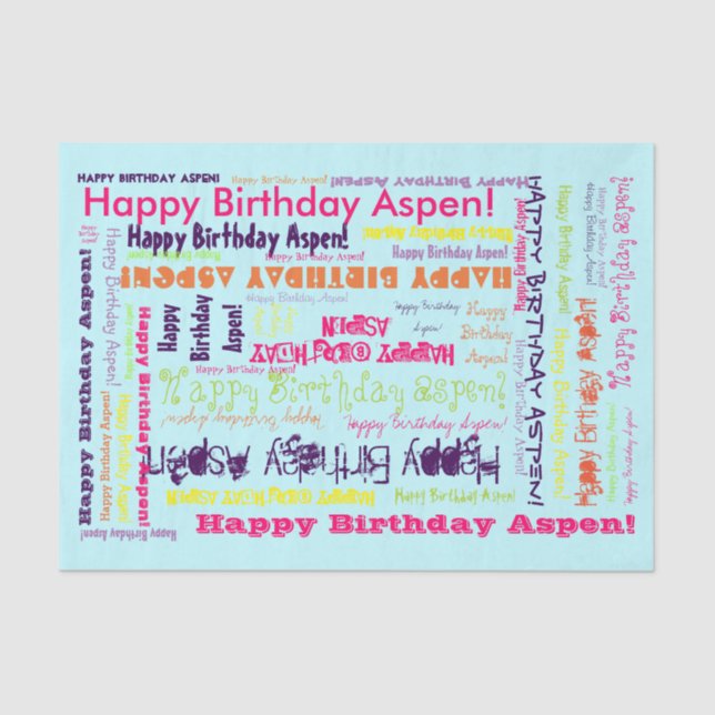Seda Cumpleaños, PLANTILLA DE Papel Tejido Azul (Anverso)