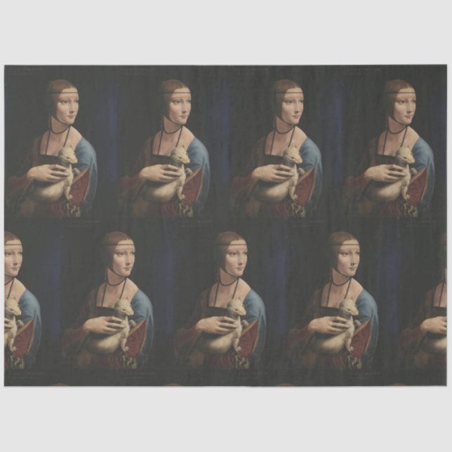 SEDA DA VINCI LADY CON UN PAPEL DE TEJIDO ARMINO (Anverso)