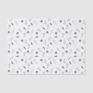 Seda Dainty Blue Floral   Papel de tejidos impreso para