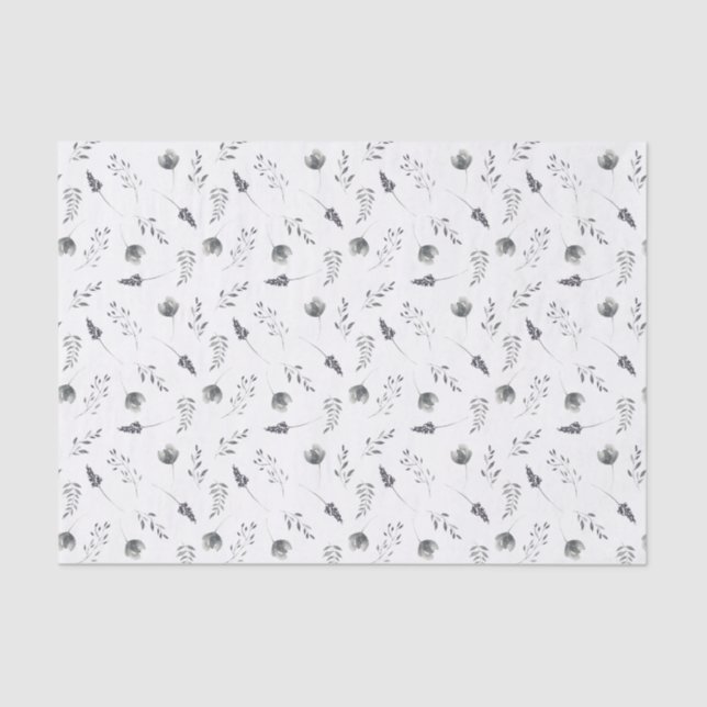 Seda Dainty Blue Floral | Papel de tejidos impreso para (Anverso)
