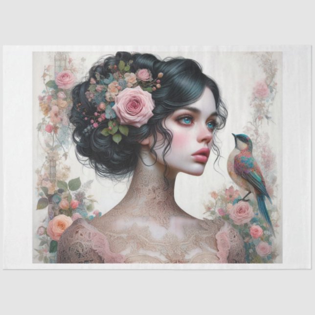 Seda Dama de Rosas desentienden papel de tema (Anverso)