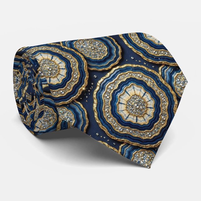 Seda de lujo falsa | Corbata de cuello de geoda de (Enrollado)