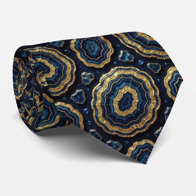Seda de lujo falsa | Corbata de cuello de geoda de (Enrollado)