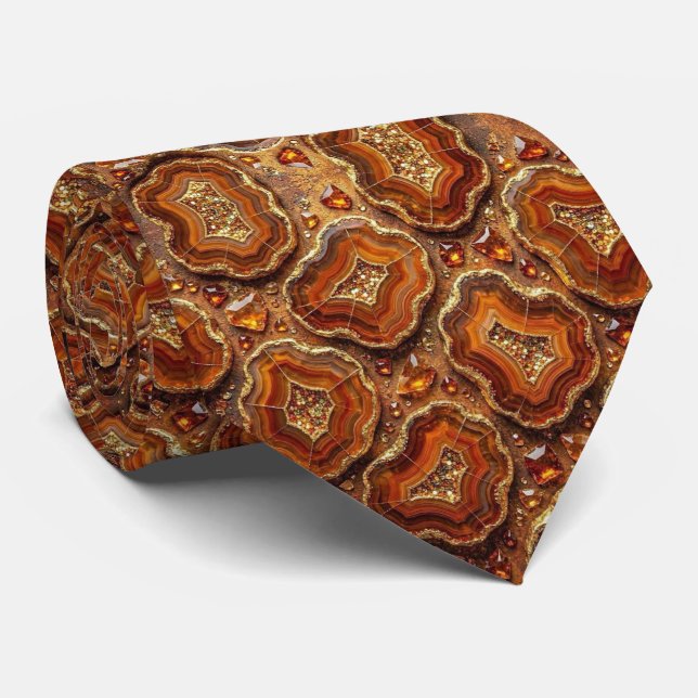 Seda de lujo falsa | Corbata de cuello de geoda de (Enrollado)