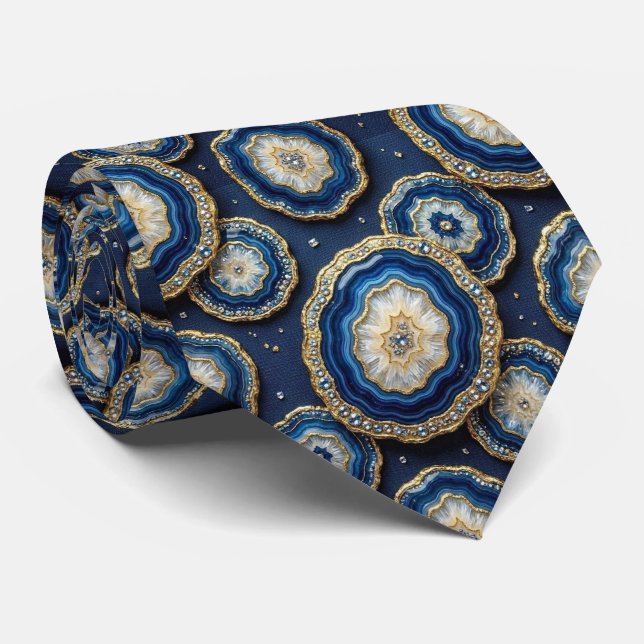 Seda de lujo falsa | Corbata de cuello de geoda de (Enrollado)