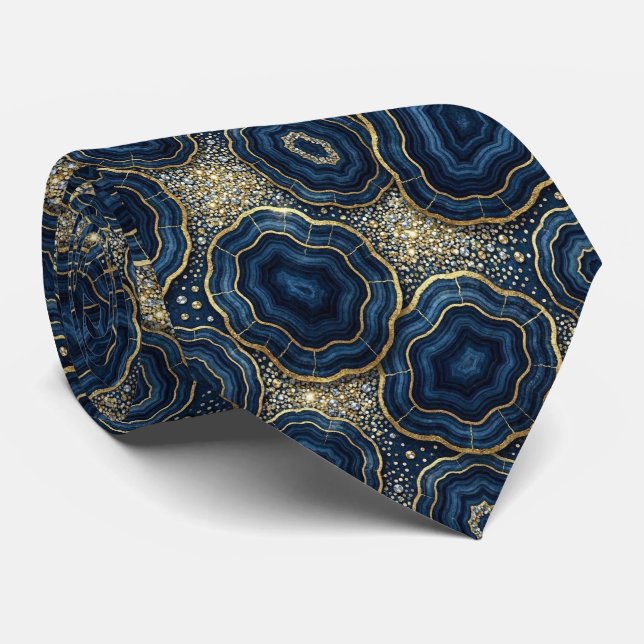 Seda de lujo falsa | Corbata de cuello de geoda de (Enrollado)