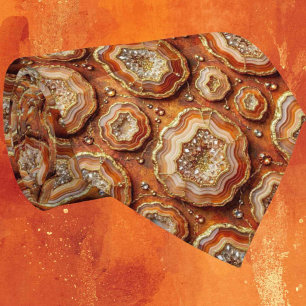 Seda de lujo falsa   Corbata de cuello de geoda de