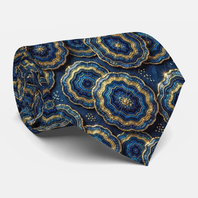 Seda de lujo falsa | Corbata de cuello de geoda de (Enrollado)