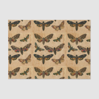 Seda Decoración de papel manchado de mariposas oscuras