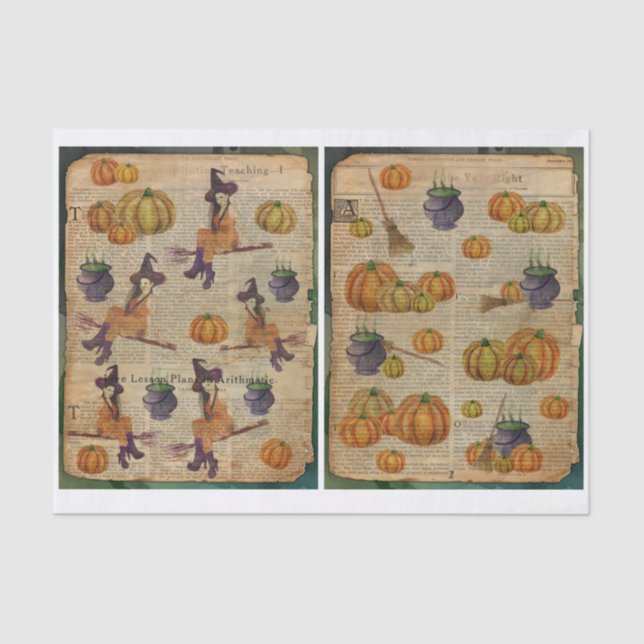 Seda Decoración del Papel de calabaza para brujas de Ha (Anverso)