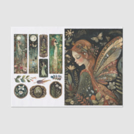Seda Decoupage de hadas con Sm. Diseñar papel de tejido