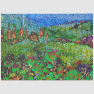 Seda Decoupage de papel de tejidos en forma de Van Gogh