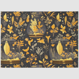 Seda Decoupage Tejido Papel Planta de Oro Terrarios