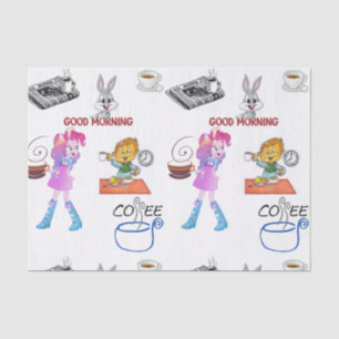 Seda Desayuno de café de papel de tejido decorativo
