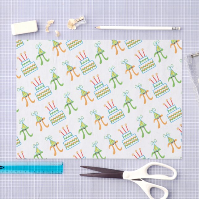 Seda Día Pi Cumpleaños 14 de Marzo Tejido Papel (Artesanía)