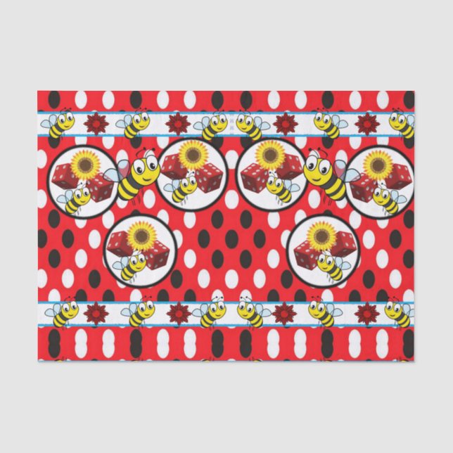 Seda Dióxido rojo del abejorro de papel de tejido decor (Anverso)