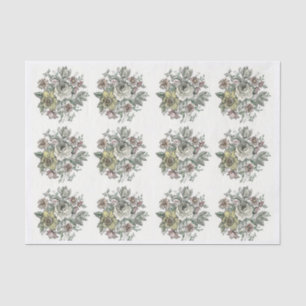 Seda Diseño de Floraison sobre papel tisular