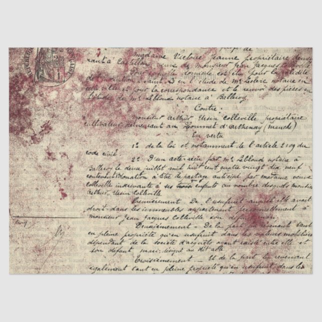 Seda Diseño de la serie de papel Ephemera Burgundy 14 (Anverso)