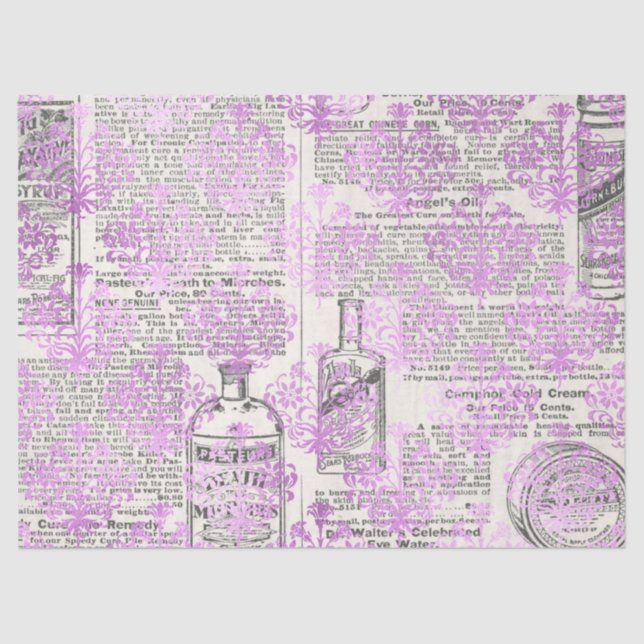 Seda Diseño de la serie de papel Ephemera Lavendar 12 (Anverso)