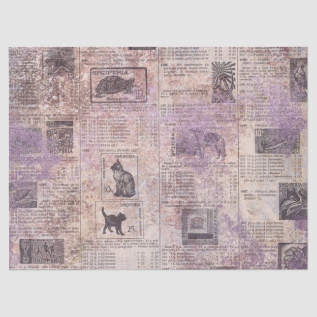 Seda Diseño de la serie de papel Ephemera Lavendar 15 (Anverso)