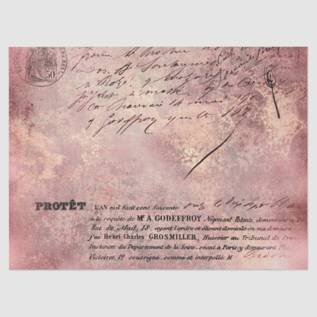 Seda Diseño de la serie de papel rosa Ephemera 9 (Anverso)