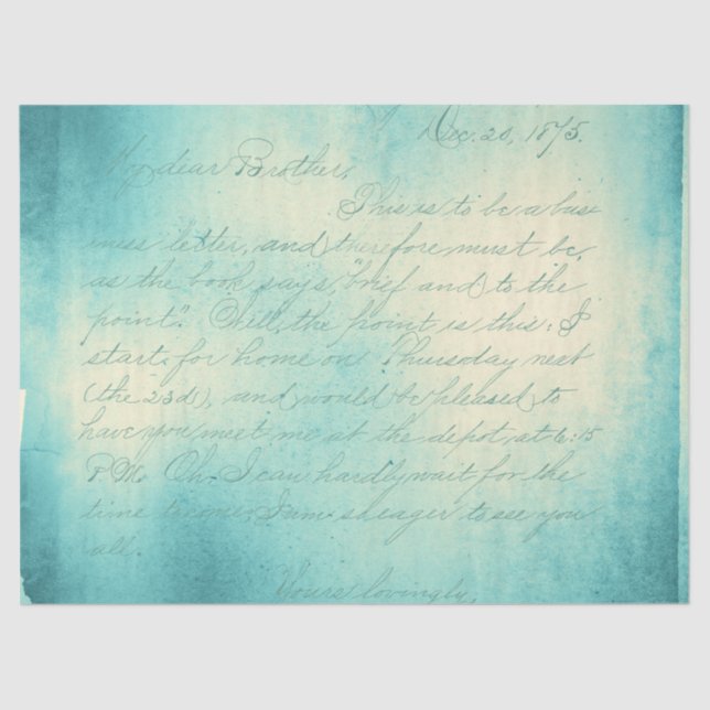 Seda Diseño de la serie de papel turquesa Ephemera 11 (Anverso)