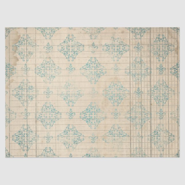 Seda Diseño de la serie de papel turquesa Ephemera 15 (Anverso)