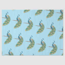 Seda Diseño de la serie Pavo Real  3 Papel tisú azul