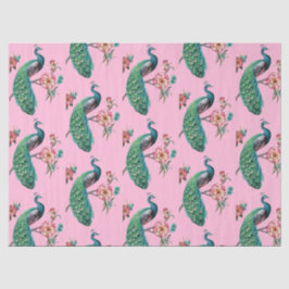 Seda Diseño de la serie Pavo real  4 papel tisú rosa