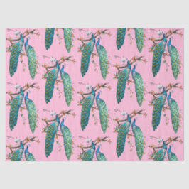 Seda Diseño de la serie Pavo Real  6 Papel tisú rosa