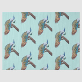 Seda Diseño de la serie Pavo Real  9 Papel tisú azul