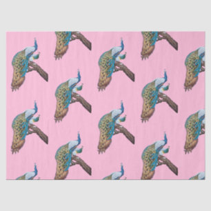 Seda Diseño de la serie Pavo Real  9 Papel tisú rosa